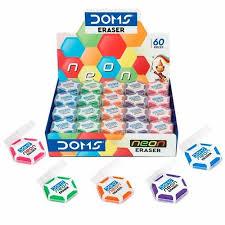 DOMS neon hex eraser 60 pcs